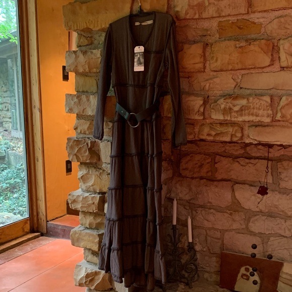 Cynthia Ashby Brown Tiered Maxi “Twirl” Dress - Picture 2 of 9